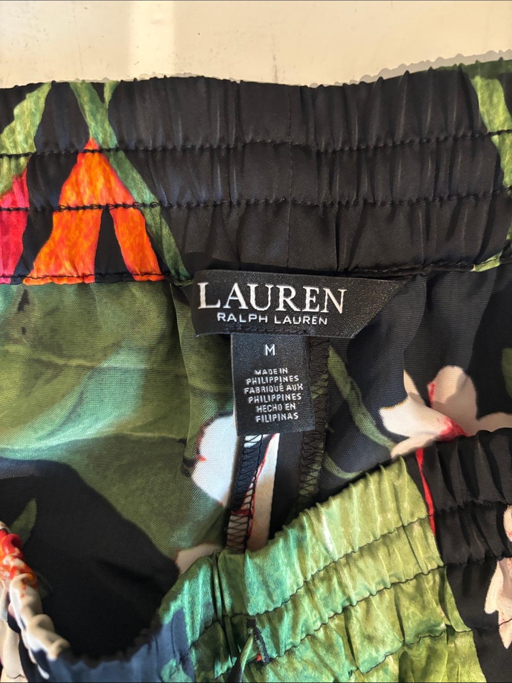 Lauren Ralph Lauren Black Floral Hawaiian print pants